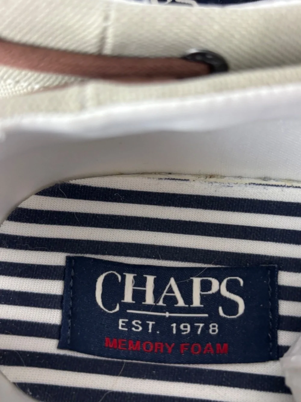 Chaps, Canvas Boat Shoes, Men's 9,, Tan Lace Up, Casual Deck, Memory Foam